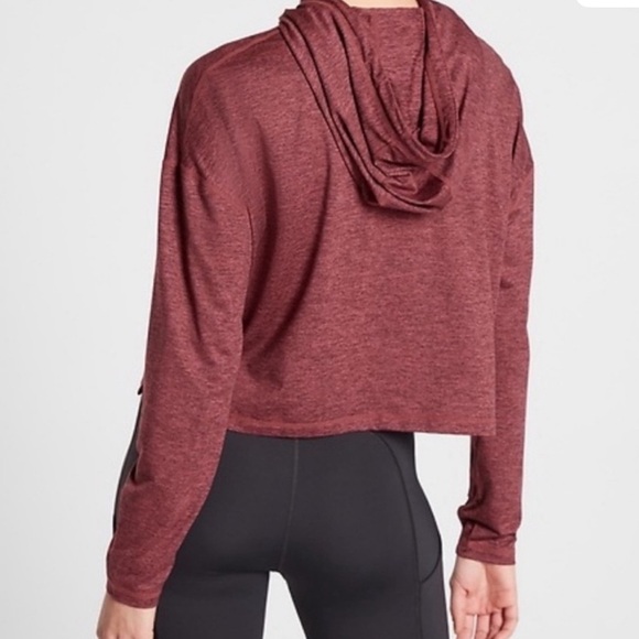 ATHLETA Uptempo Short Hoodie Maroon Heather Size XL - Picture 3 of 8